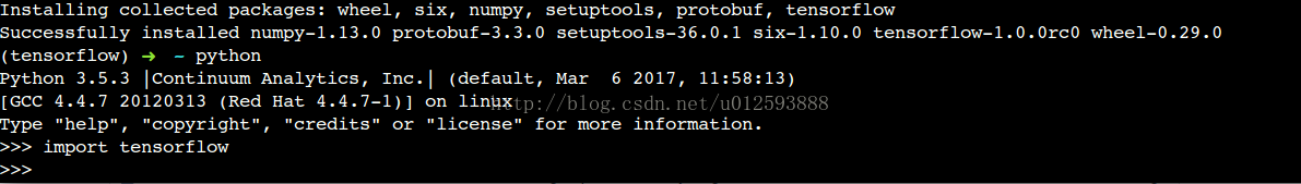 Tensorflow在Ubuntu 64位16.04.2的安装