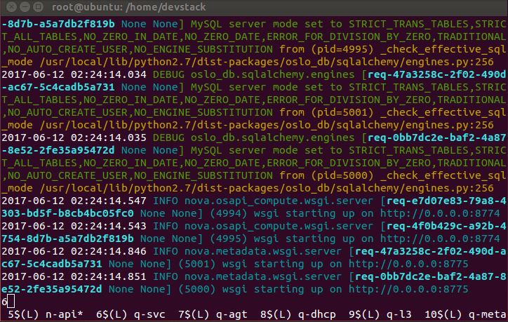 利用Screen重启DevStack服务