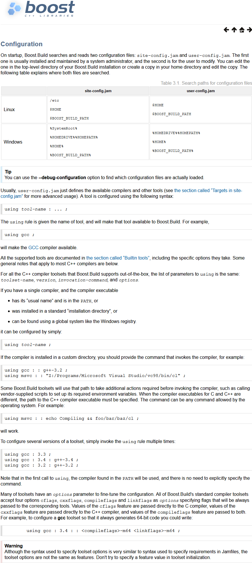 linux下通过user-config.jam指定编译器编译boost