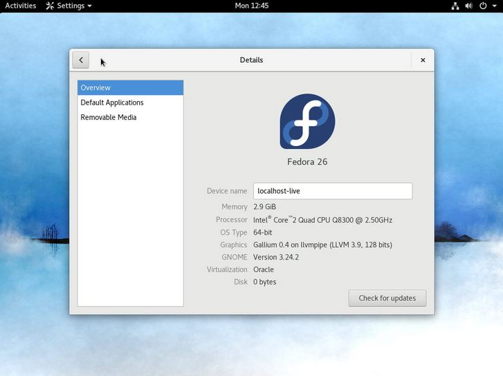 Fedora 25Fedora 26