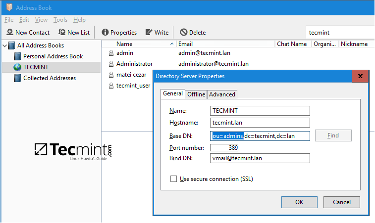 如何在Samba4 AD中使用iRedMail配置Thunderbird