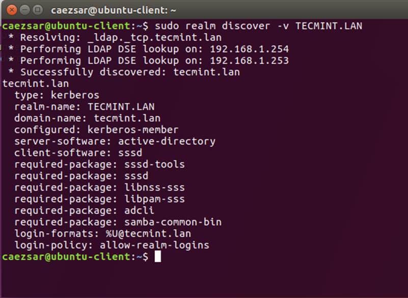 用SSSD和Realm集成Ubuntu到Samba4 AD DC