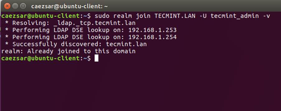 用SSSD和Realm集成Ubuntu到Samba4 AD DC